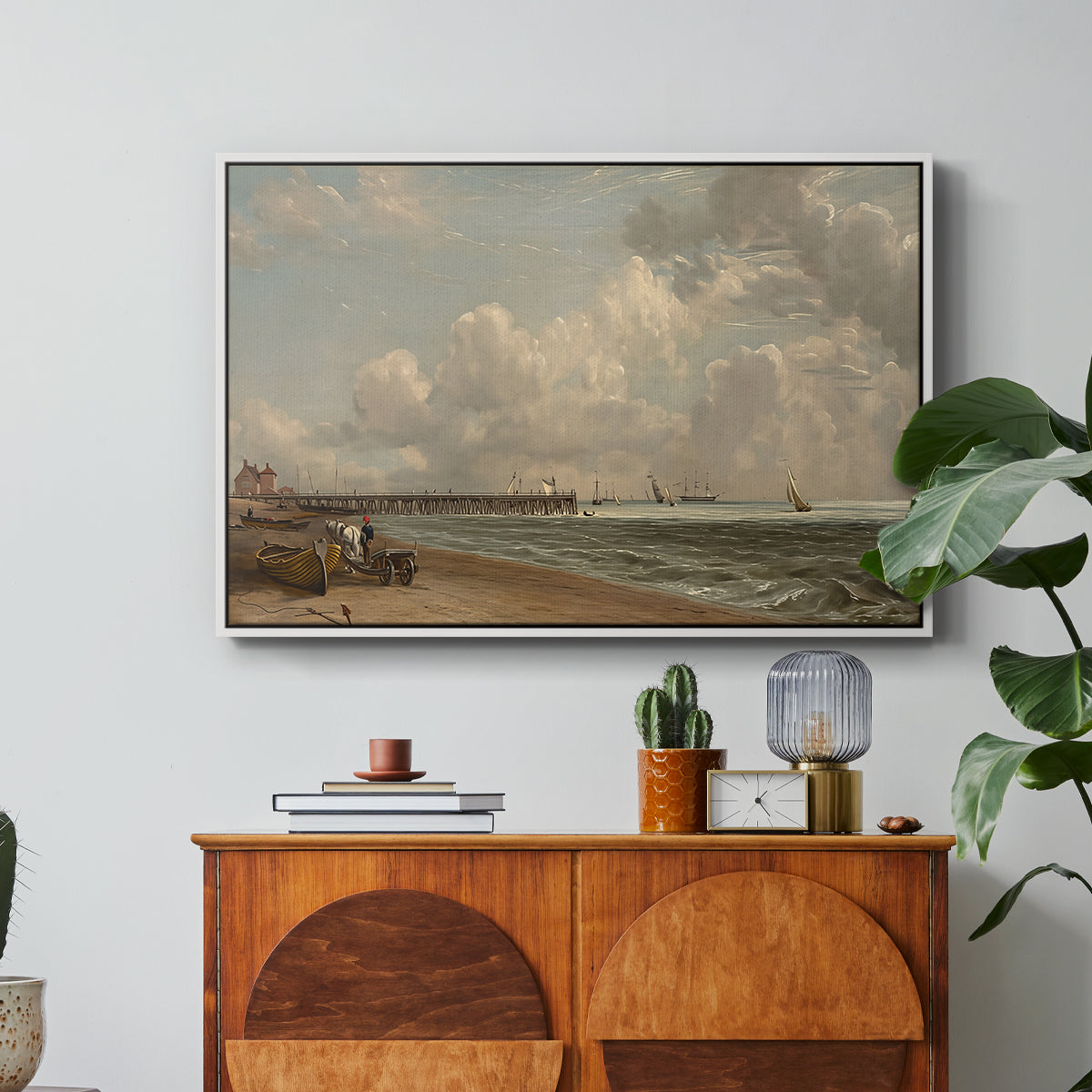 Yarmouth Jetty, 1822 - Floater Framed Canvas Print