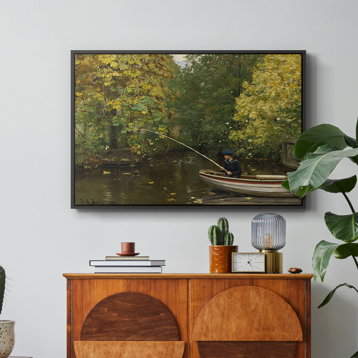 Fishing Boy, c. 1890 - Floater Framed Canvas Print