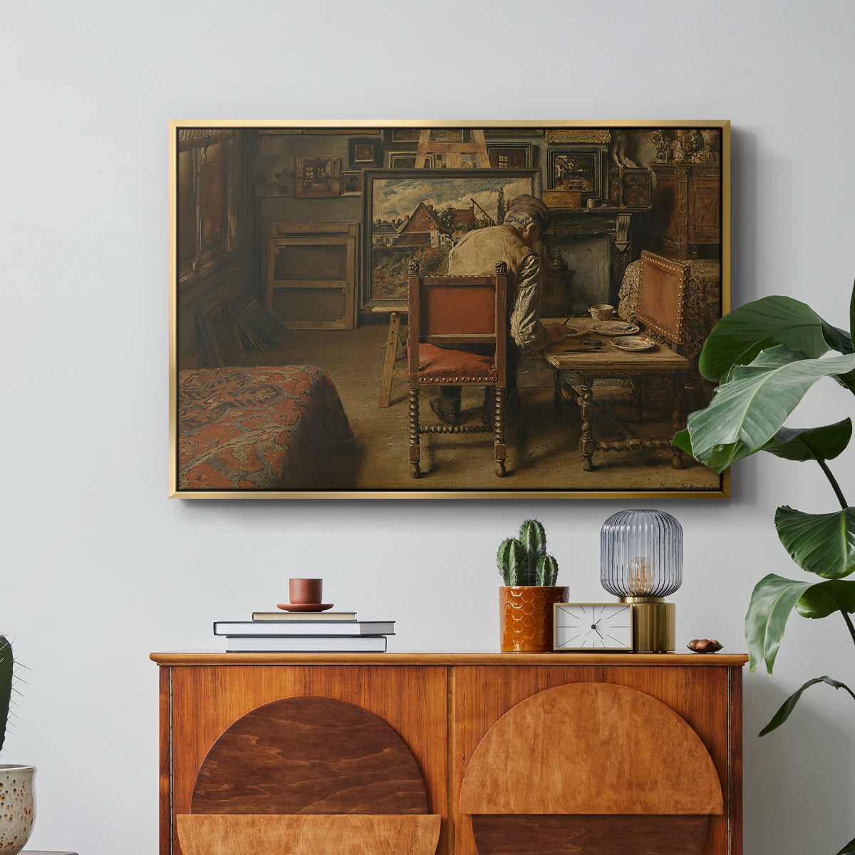 The Retoucher (The Restorer), 1876 - Floater Framed Canvas Print