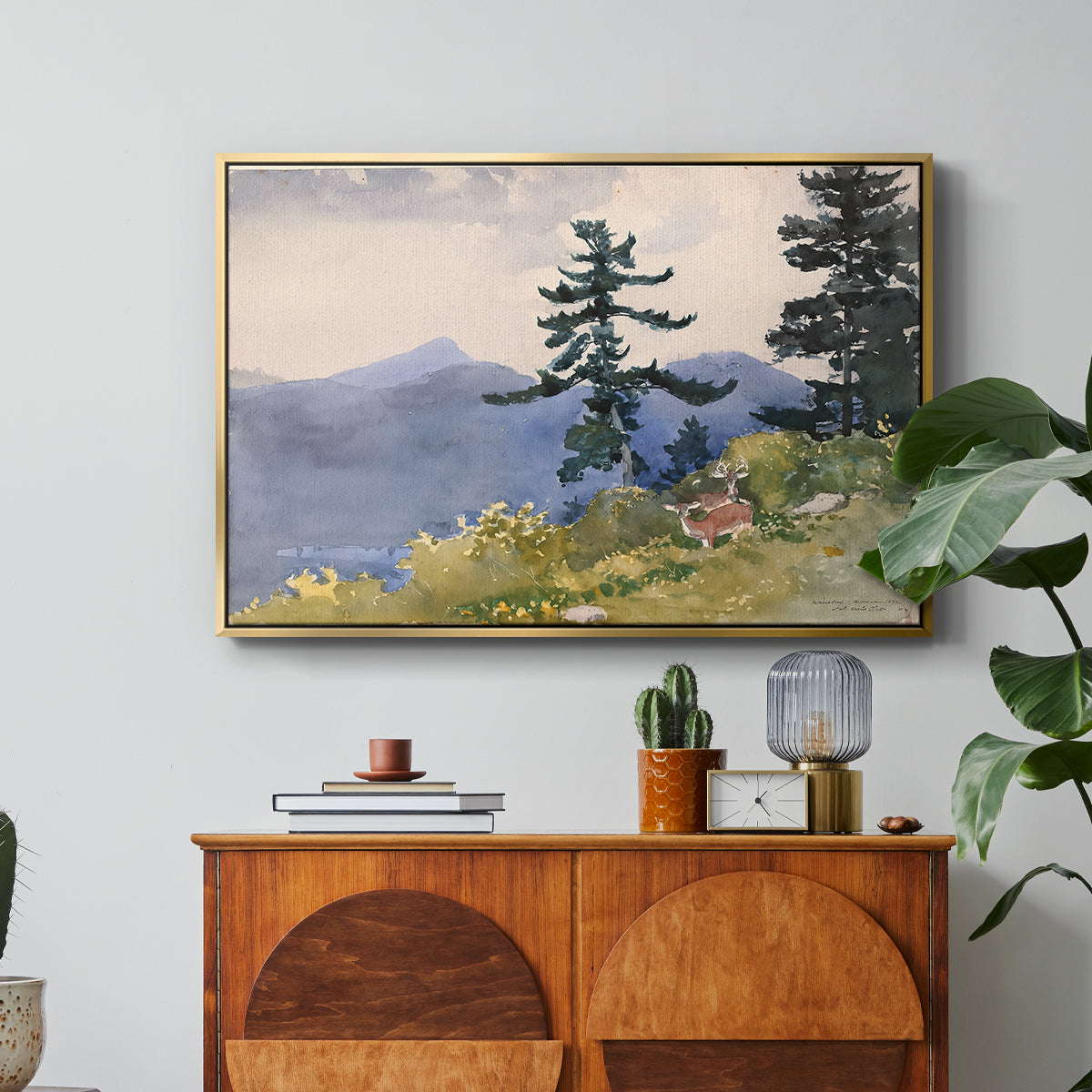 North Woods Club, Adirondacks, 1892 - Floater Framed Canvas Print