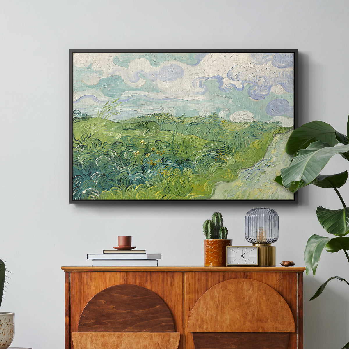 Green Wheat Field, Auvers, 1890 - Floater Framed Canvas Print