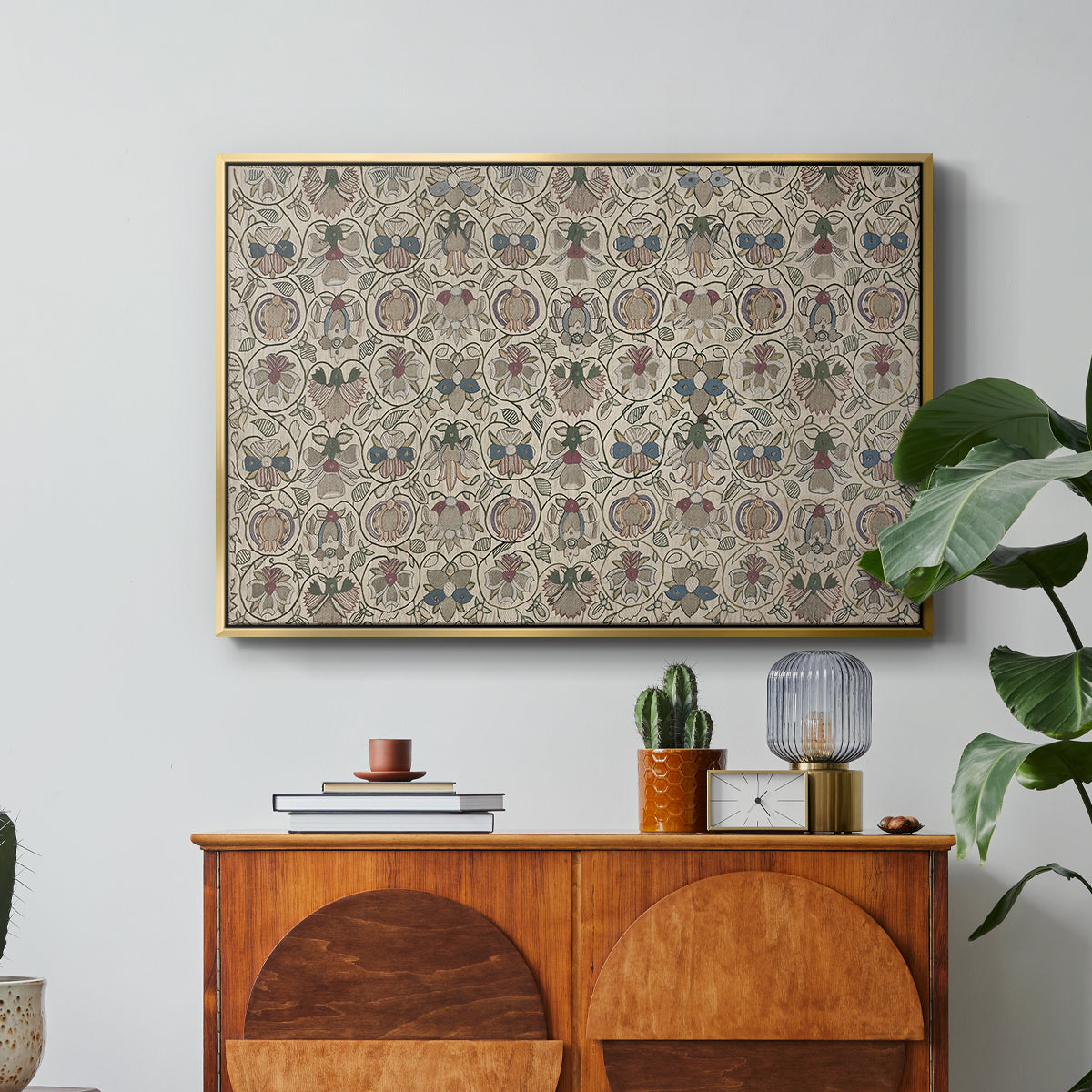 Long Cushion Cover (Printed Textile), c. 1600 - Floater Framed Canvas Print