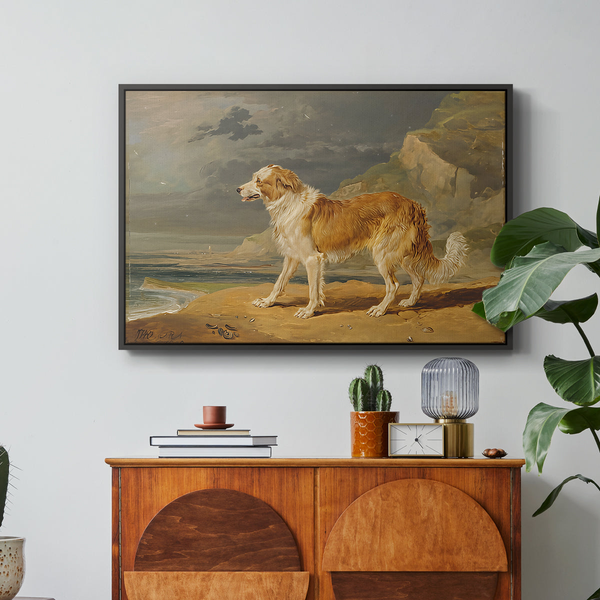 Rough-Coated Collie, 1809 - Floater Framed Canvas Print