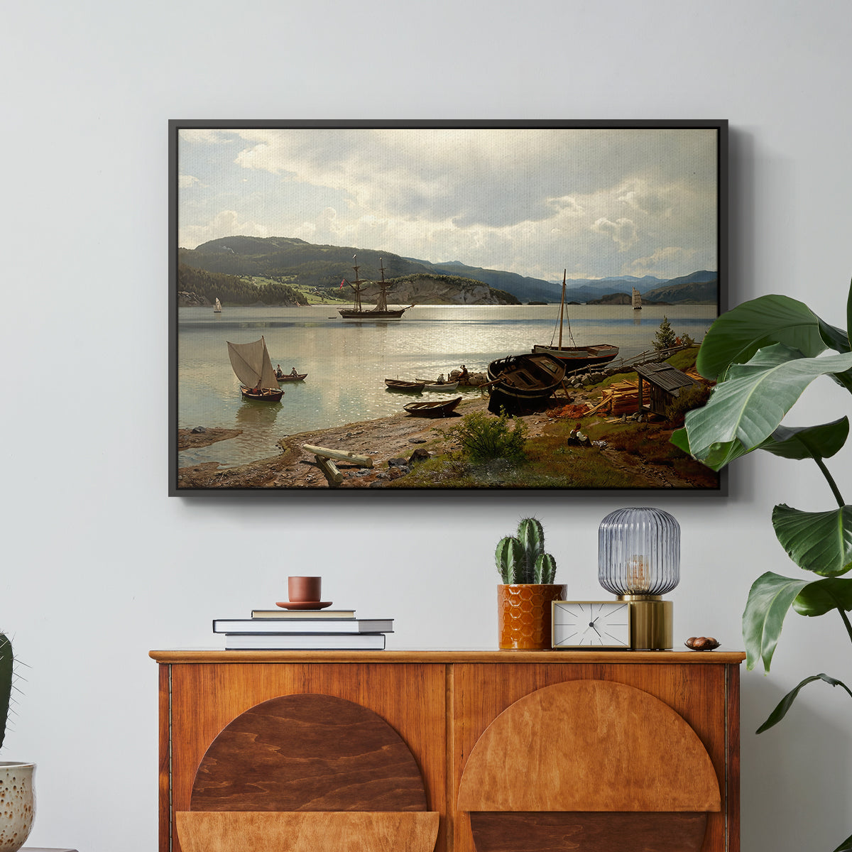 By the Water, 1876 - Floater Framed Canvas Print