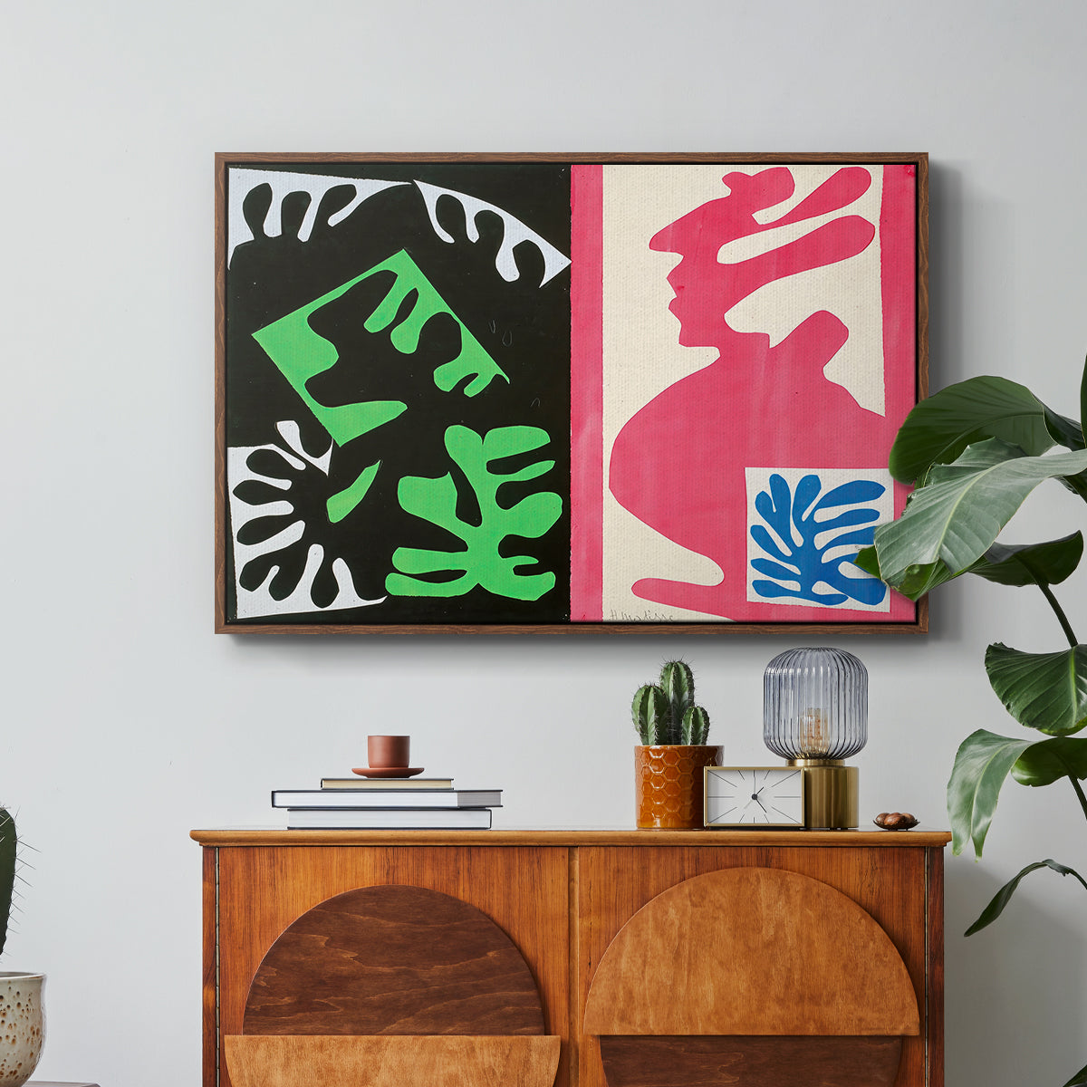 Composition, Black and Red, from Jazz, 1947 - Floater Framed Canvas Print