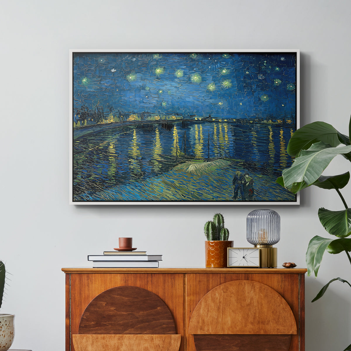 Starry Night Over the Rhône, 1888 - Floater Framed Canvas Print