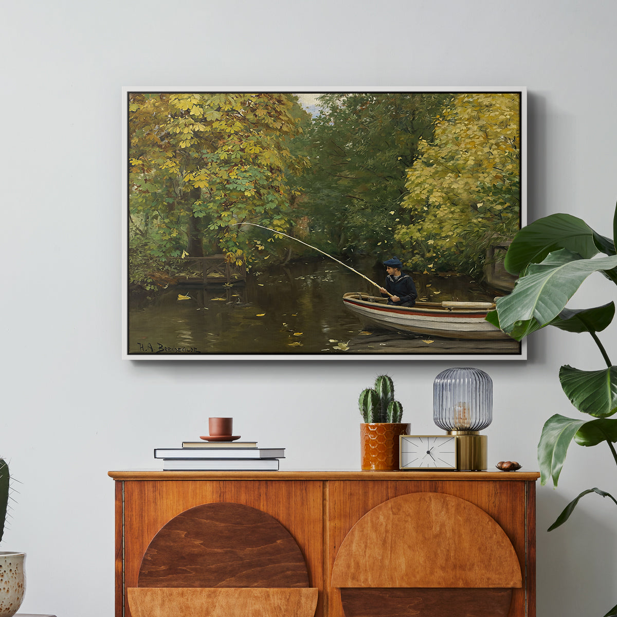 Fishing Boy, c. 1890 - Floater Framed Canvas Print