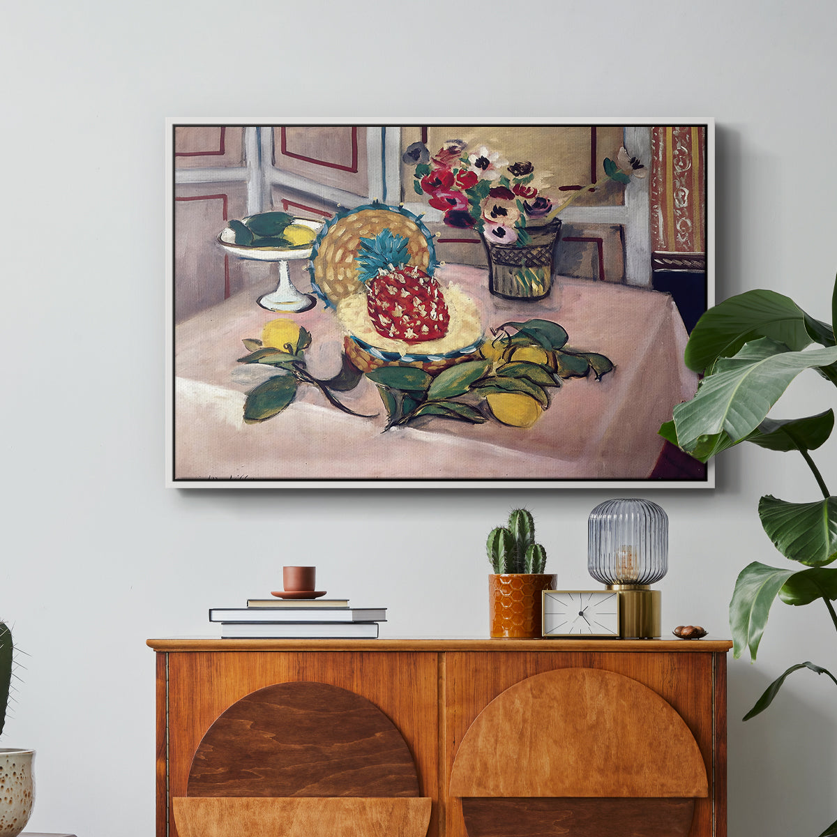 Still Life with Pineapple and Lemons, 1925 - Floater Framed Canvas Print