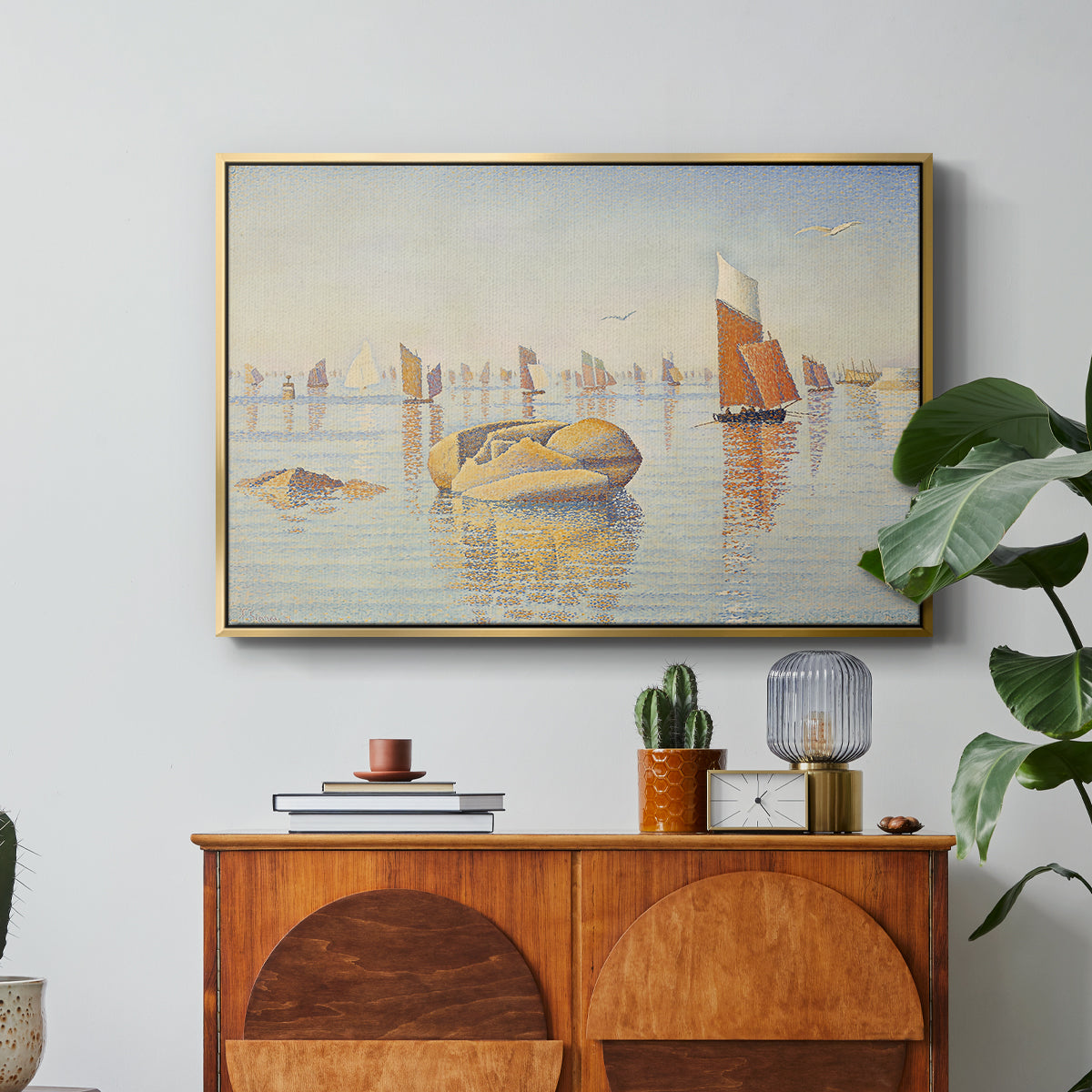Concarneau, Quiet Morning, Opus 219, 1891 - Floater Framed Canvas Print
