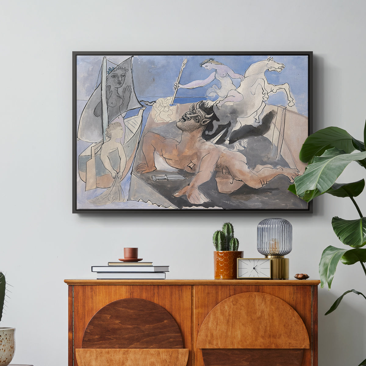 Composition with Minotaur, 1936 - Floater Framed Canvas Print