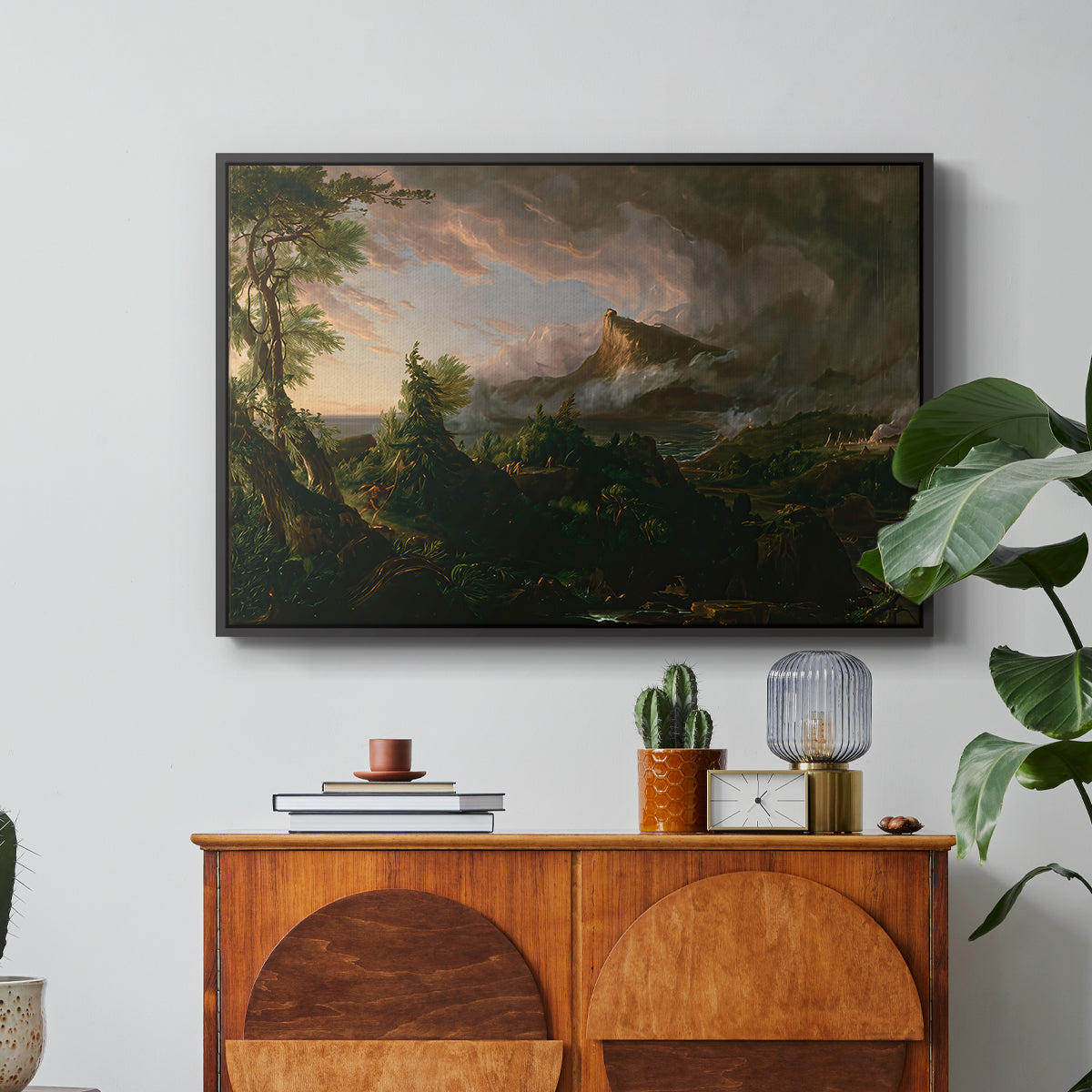 The Course of Empire: The Savage State, 1834 - Floater Framed Canvas Print