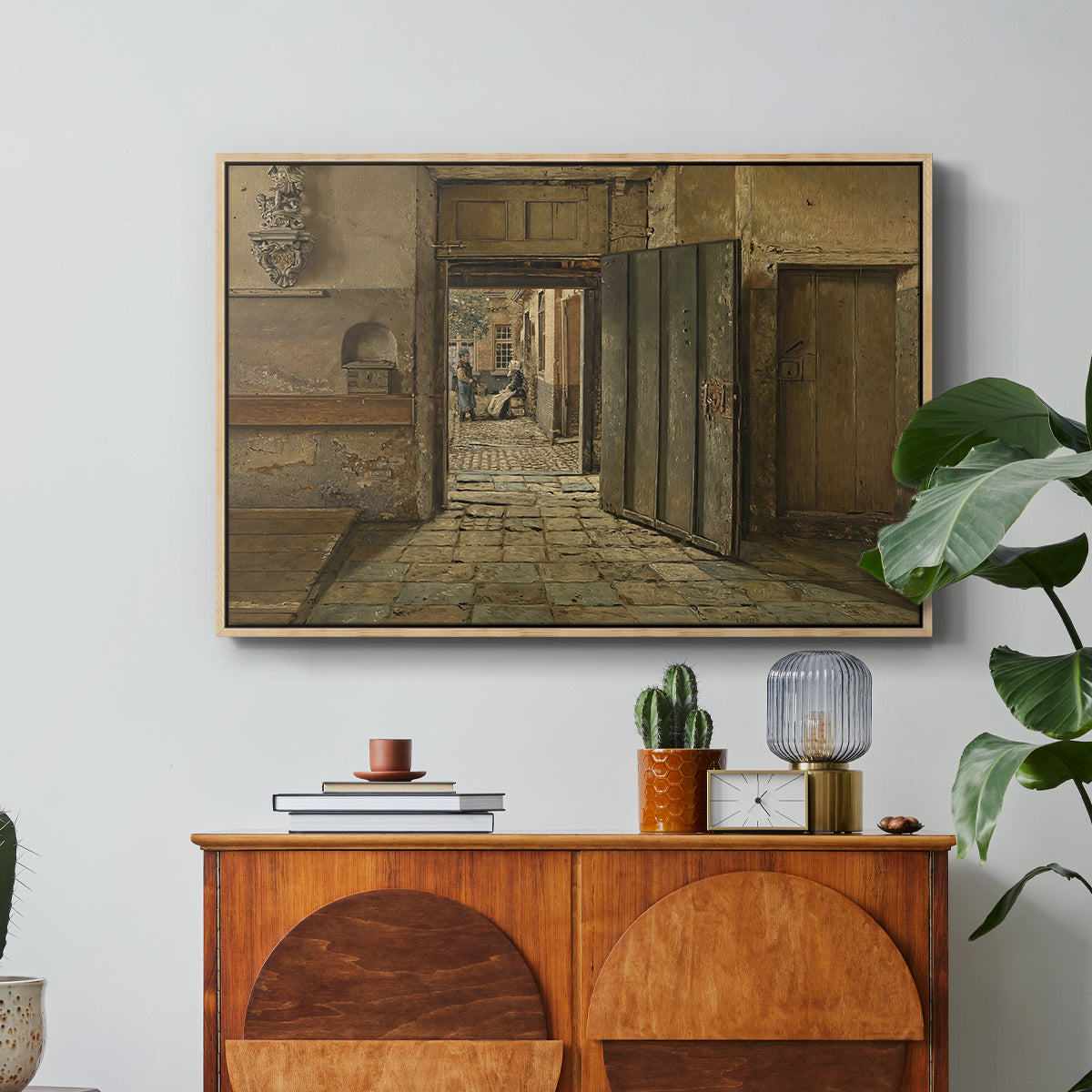 The Conversation, 1884 - Floater Framed Canvas Print