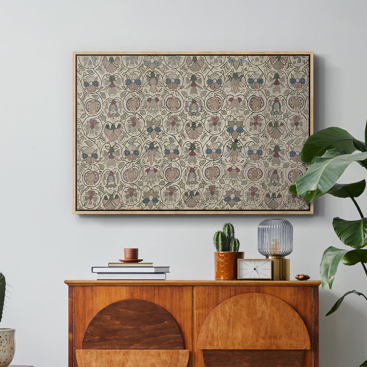 Long Cushion Cover (Printed Textile), c. 1600 - Floater Framed Canvas Print