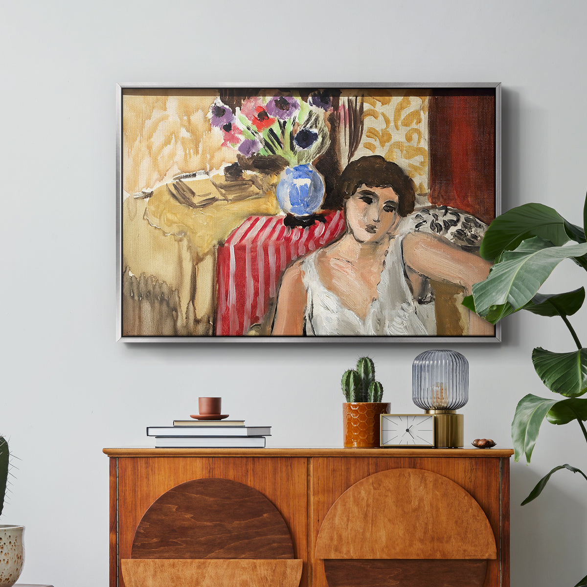 Woman Seated in an Armchair, c. 1920 - Floater Framed Canvas Print