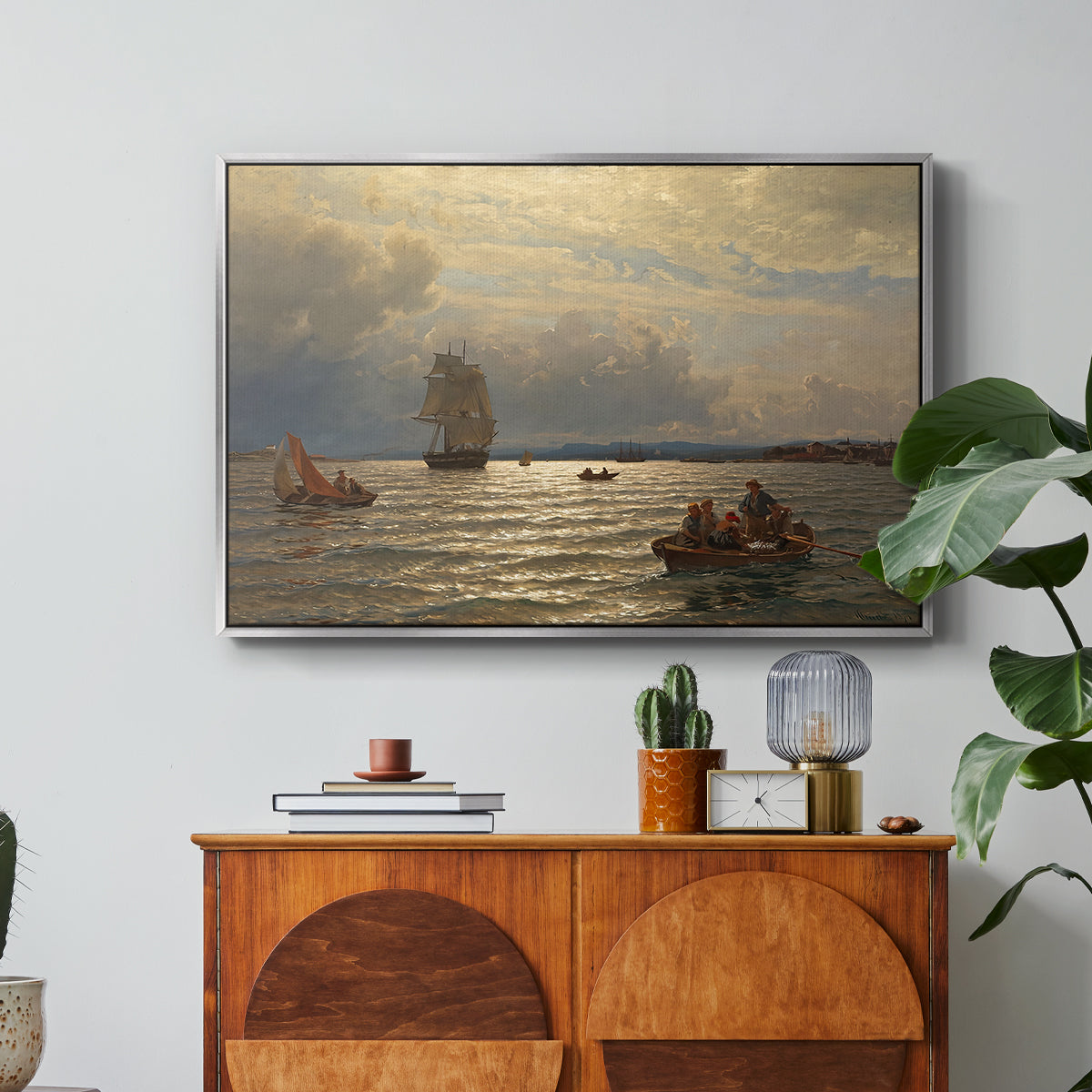 From the Inlet of Oslo, 1874 - Floater Framed Canvas Print