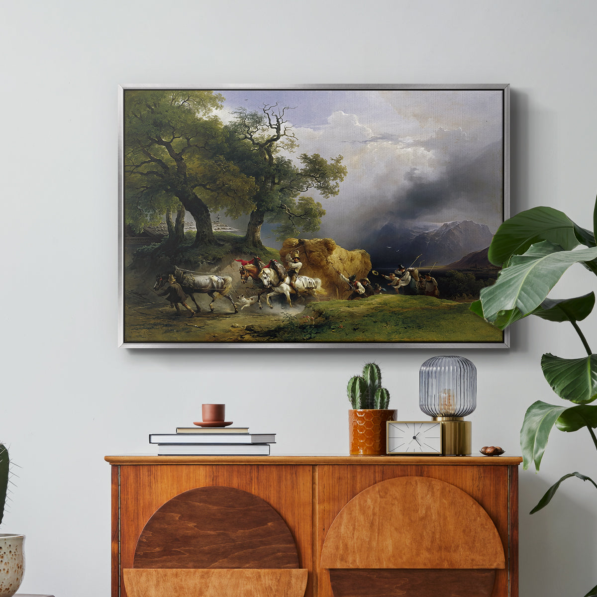 The Harvest Wagon (Der Heuwagen), c. 1850 - Floater Framed Canvas Print