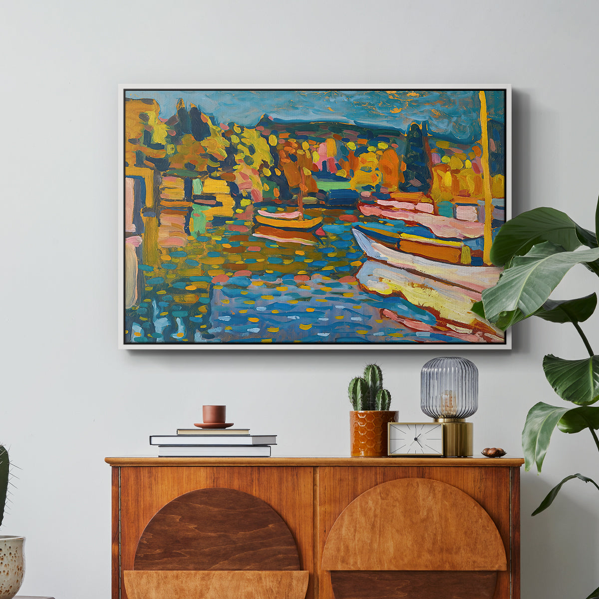 Study for Autumn Landscape with Boats, 1908 - Floater Framed Canvas Print