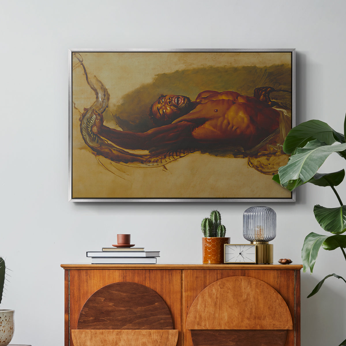 Man Struggling with a Boa Constrictor, c. 1803 - Floater Framed Canvas Print
