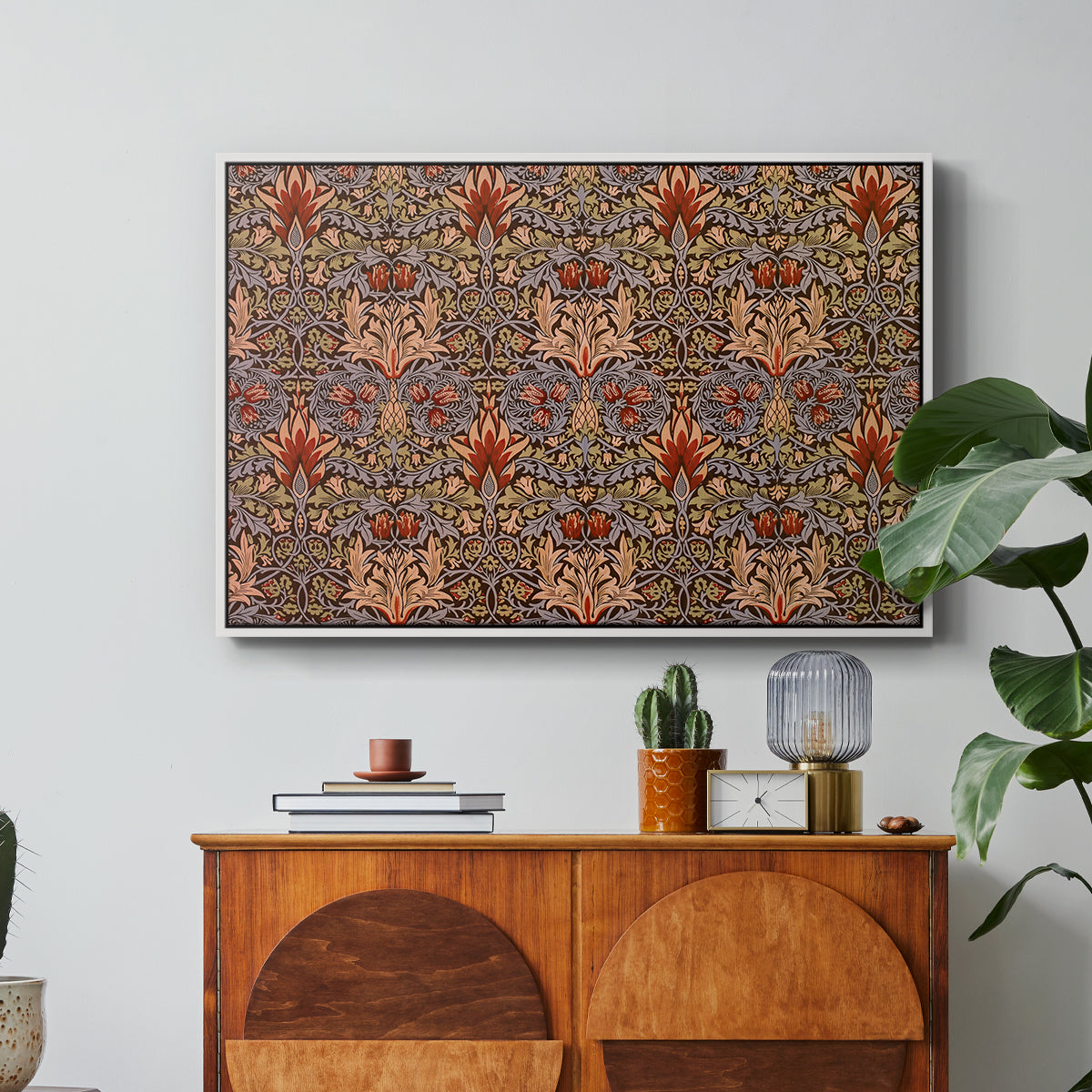 Snakeshead - Red/Cumin, c. 1876 - Floater Framed Canvas Print