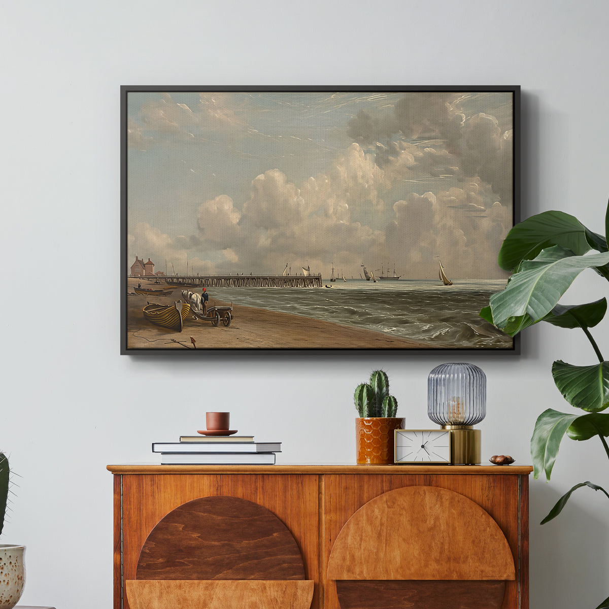 Yarmouth Jetty, 1822 - Floater Framed Canvas Print