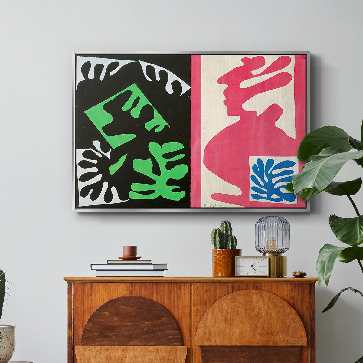 Composition, Black and Red, from Jazz, 1947 - Floater Framed Canvas Print