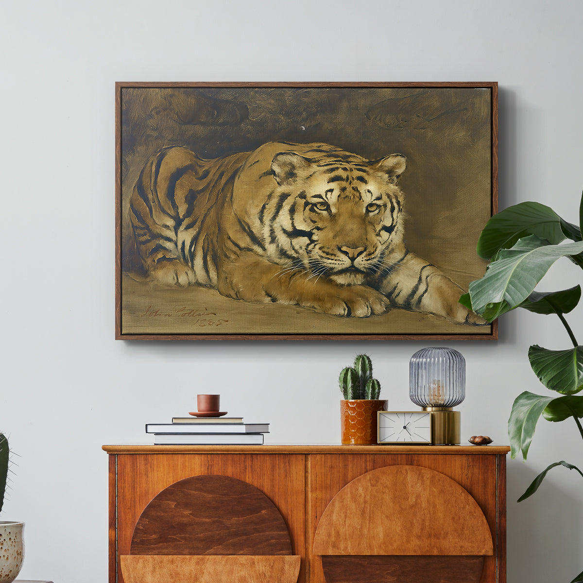 Study of a Tiger for Circe, 1885 - Floater Framed Canvas Print