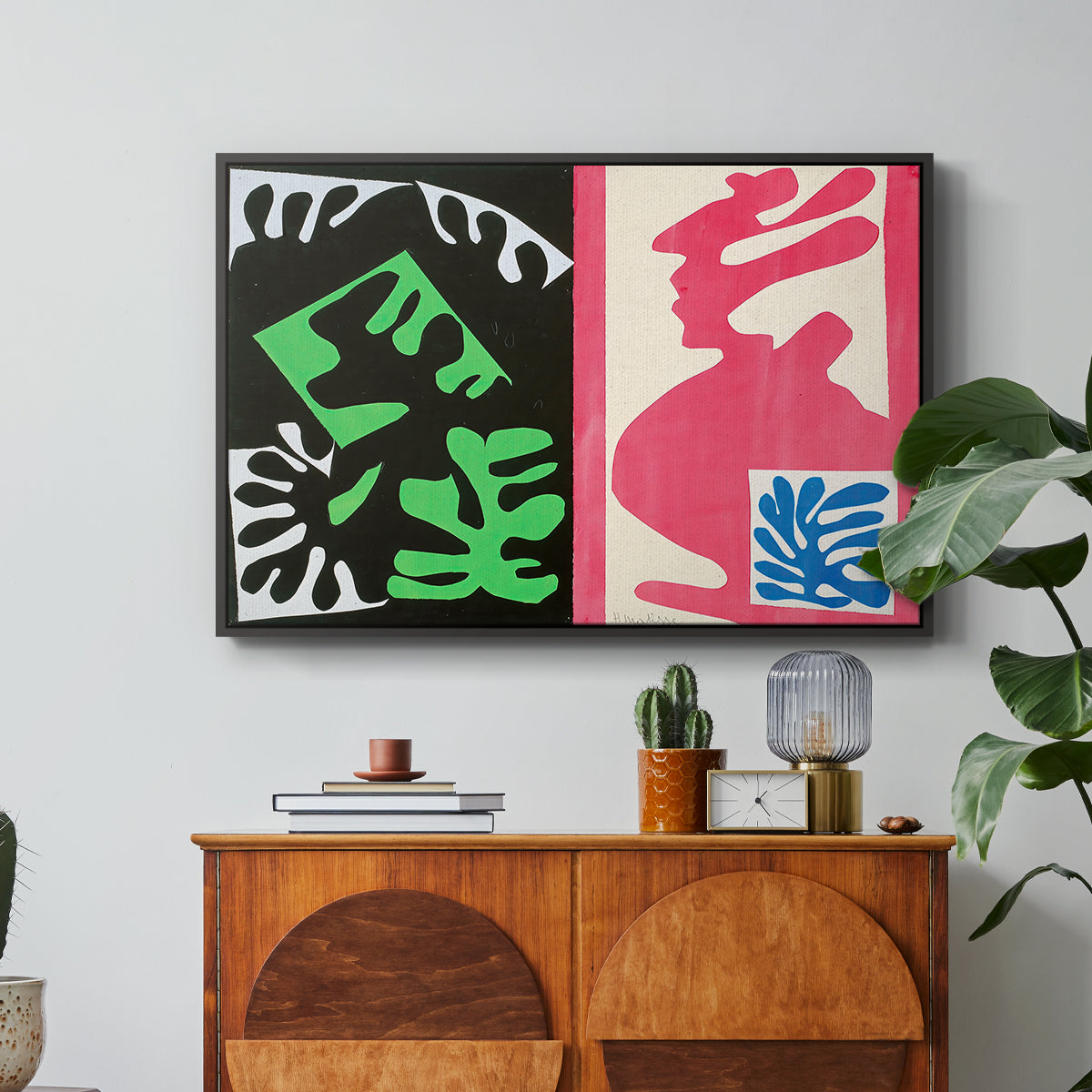Composition, Black and Red, from Jazz, 1947 - Floater Framed Canvas Print