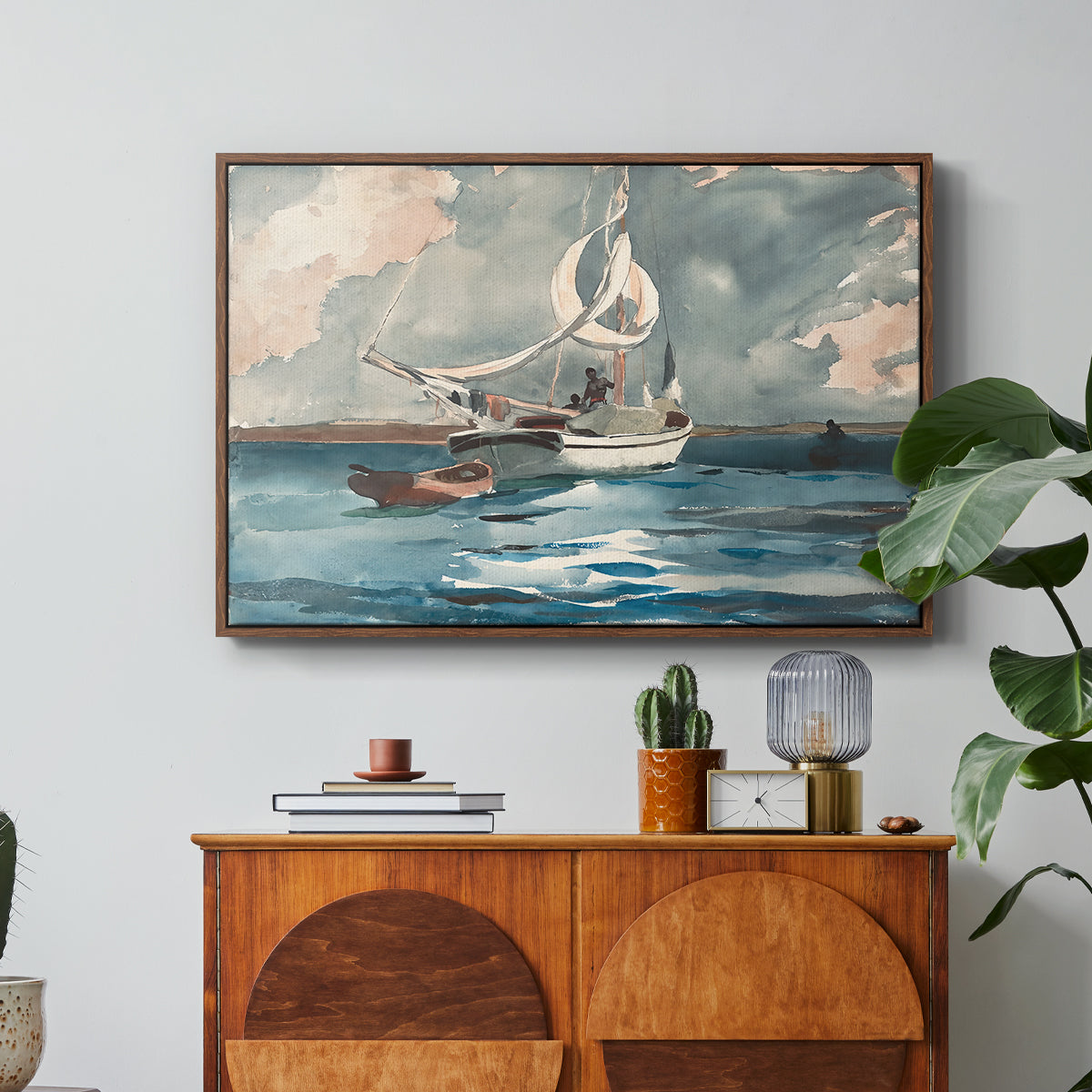 Sloop, Nassau, 1899 - Floater Framed Canvas Print