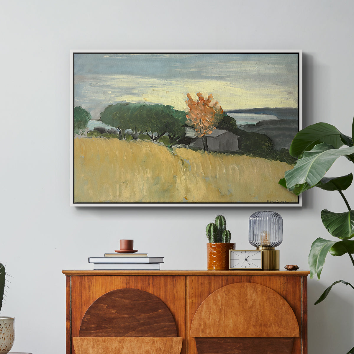 Fields of Wheat in Cagnes, 1918 - Floater Framed Canvas Print