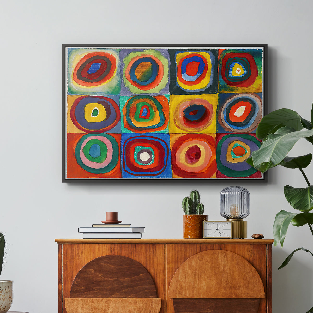 Color Study: Squares with Concentric Circles, 1913 - Floater Framed Canvas Print