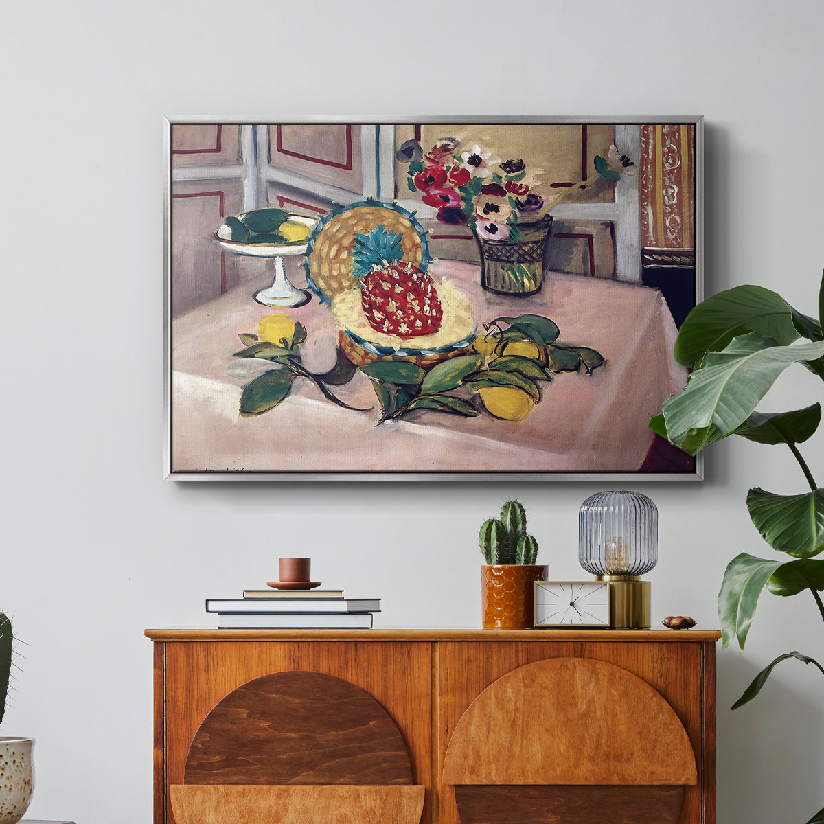 Still Life with Pineapple and Lemons, 1925 - Floater Framed Canvas Print
