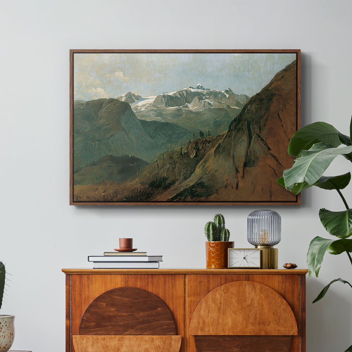 The Dachstein from the Plassen near Hallstatt, 1827 - Floater Framed Canvas Print