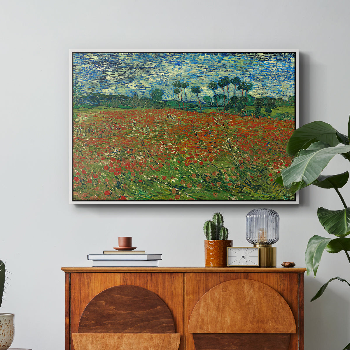 Field with Poppies, 1889 - Floater Framed Canvas Print
