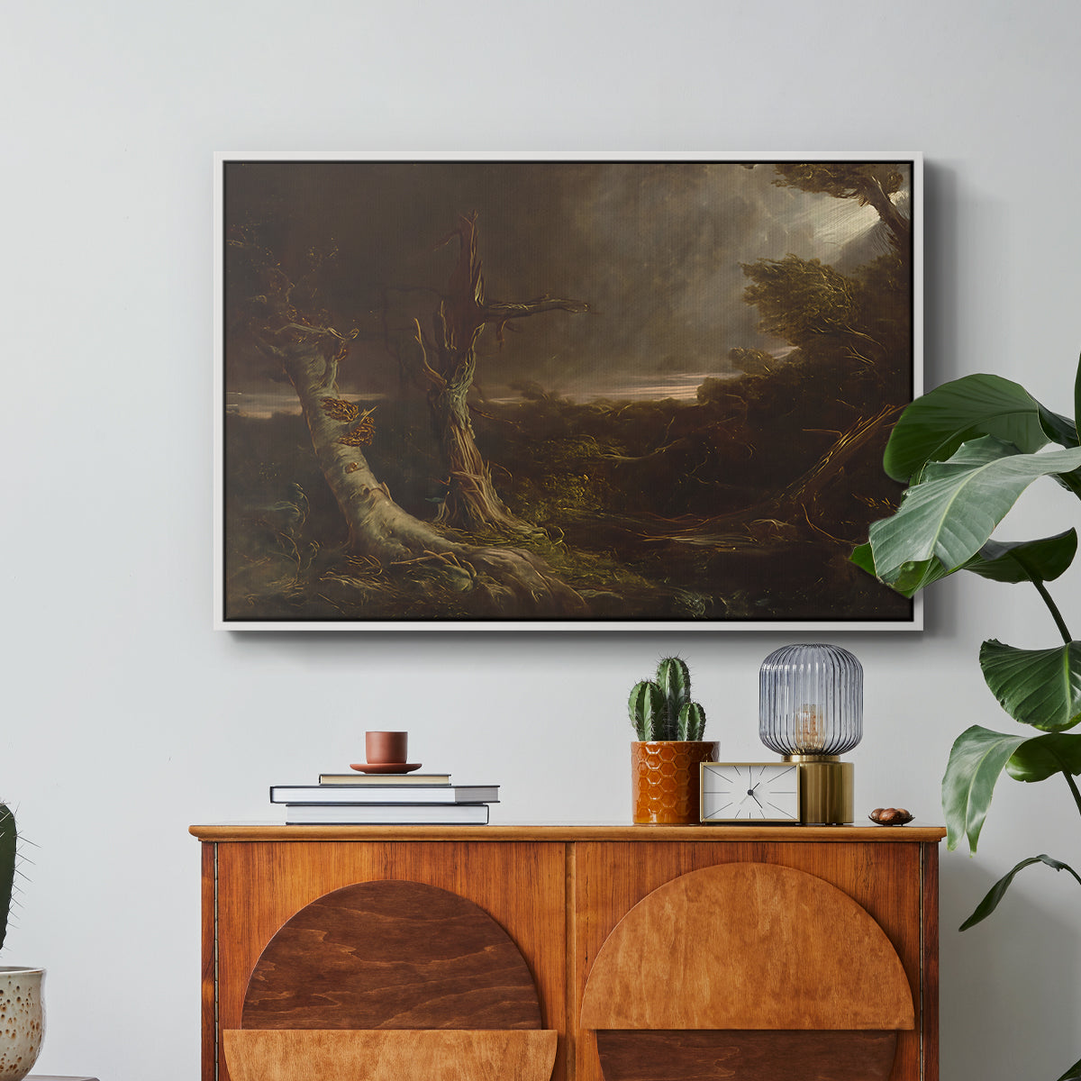 Tornado in an American Forest, 1835 - Floater Framed Canvas Print