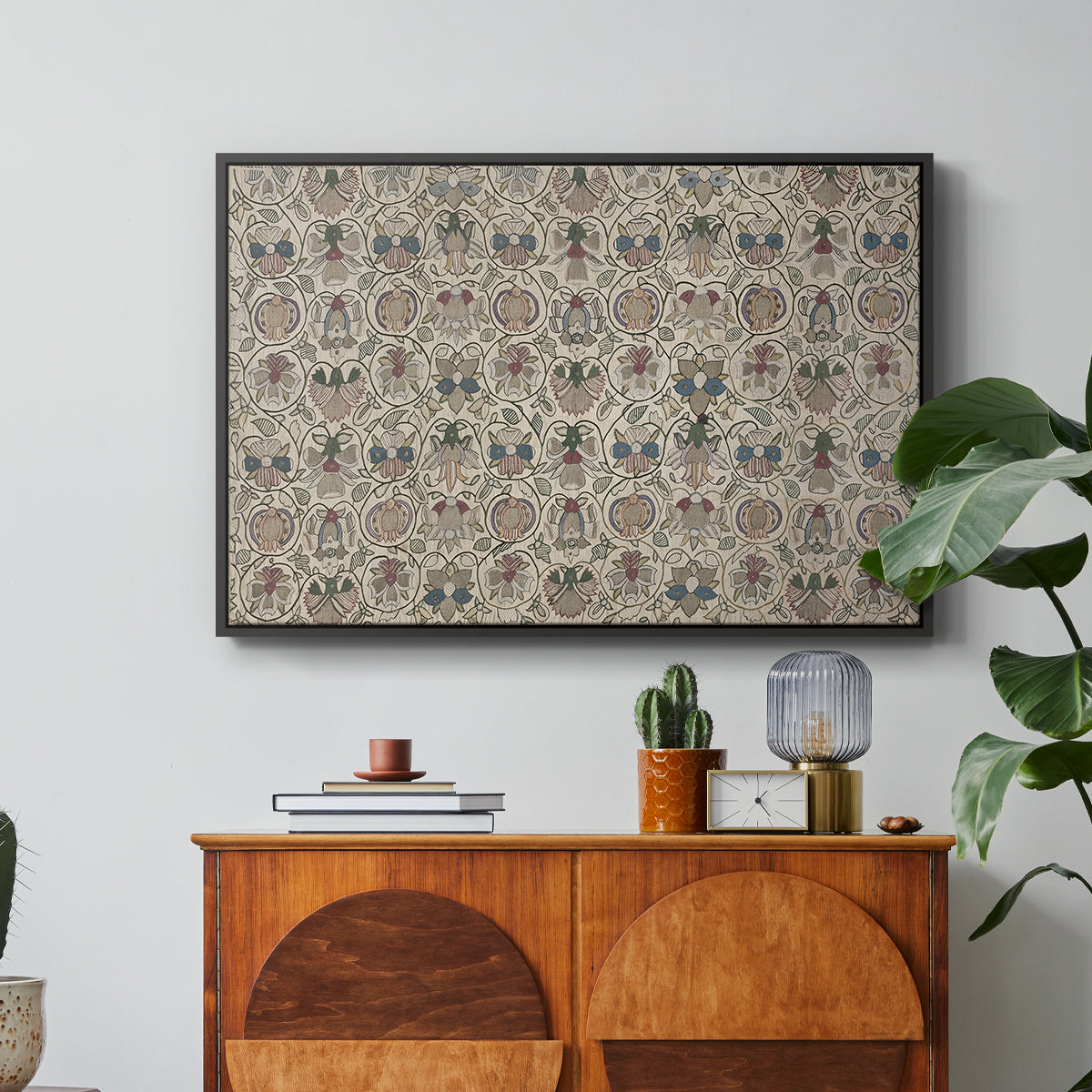 Long Cushion Cover (Printed Textile), c. 1600 - Floater Framed Canvas Print