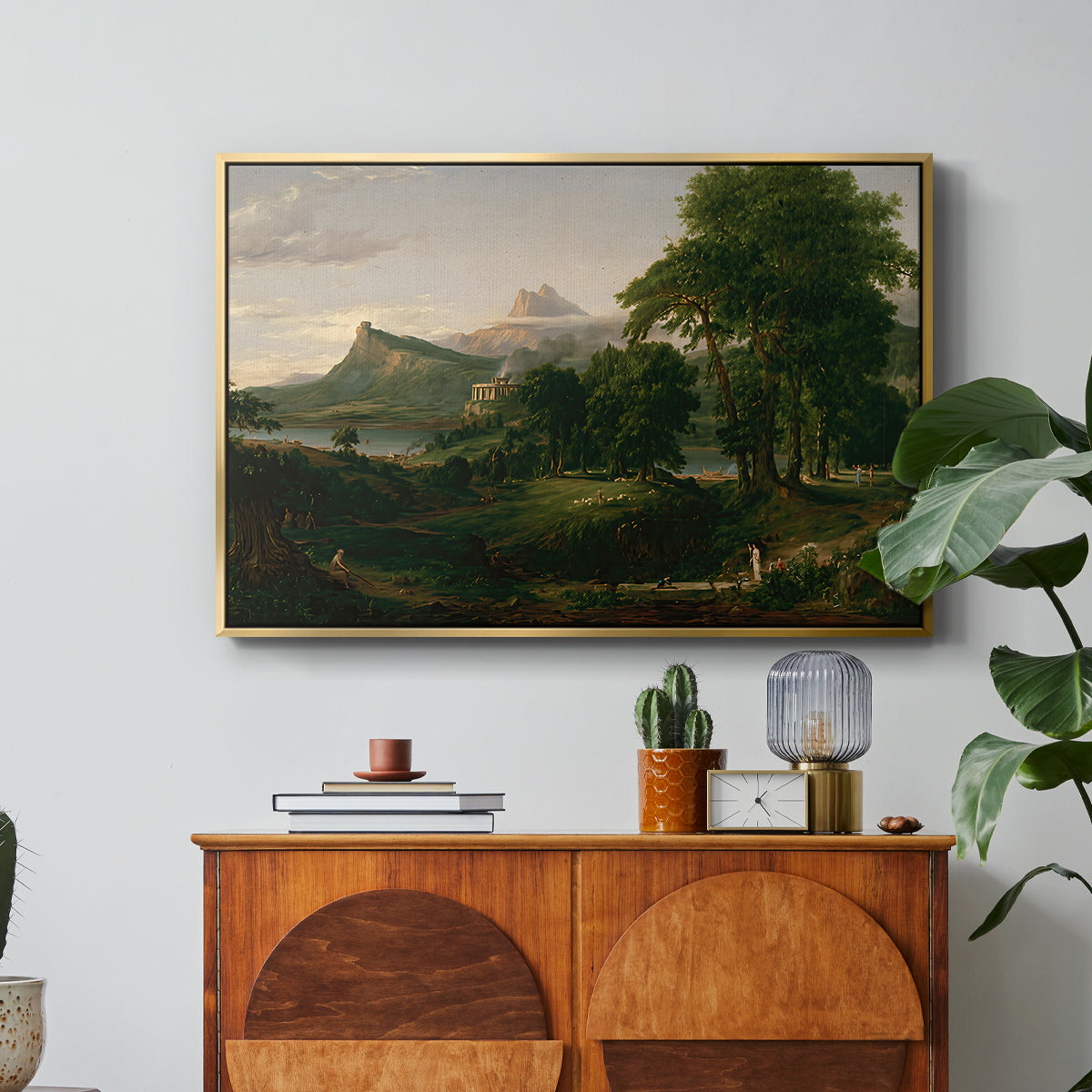 The Course of Empire: The Arcadian or Pastoral State, 1834 - Floater Framed Canvas Print