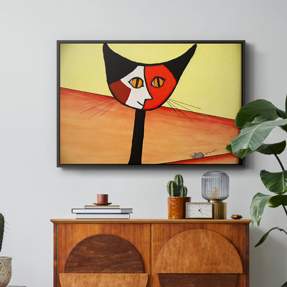Picasso's Cat–El Gato - Floater Framed Canvas Print