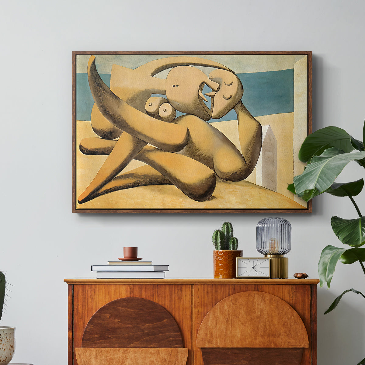 Figures at the Seaside (The Kiss), 1931 - Floater Framed Canvas Print