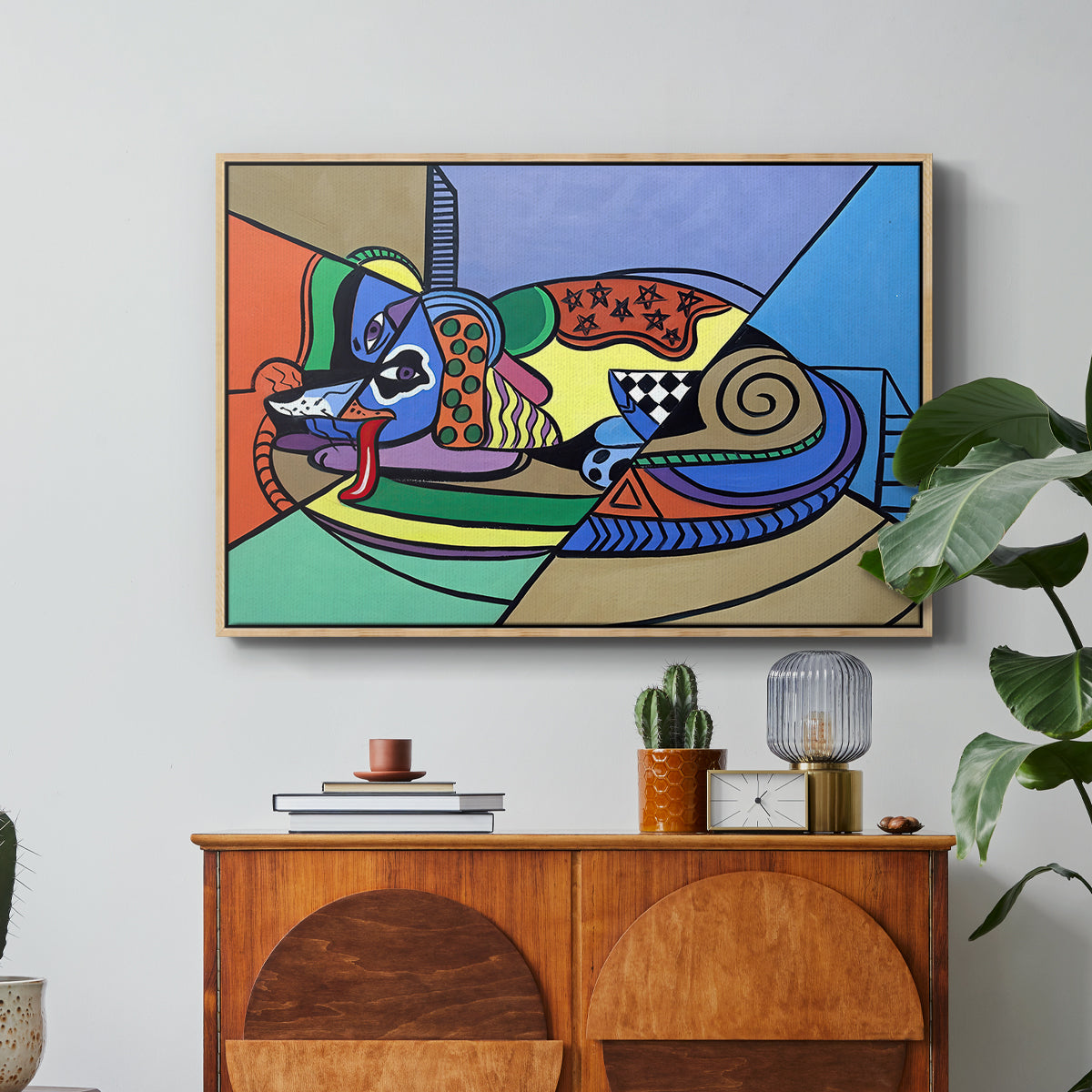 A Dog Named Picasso - Floater Framed Canvas Print
