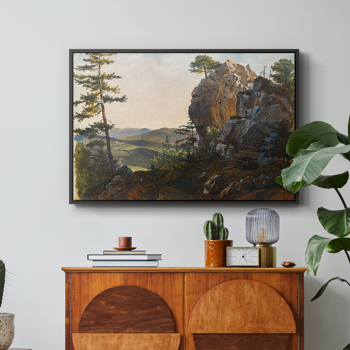 Landscape with the Balbersteine near Miesenbach, 1839 - Floater Framed Canvas Print