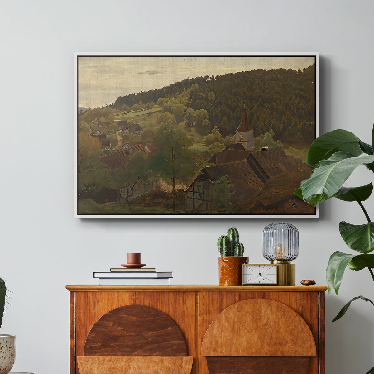 Landscape from Ebersteinburg in Baden, 1876 - Floater Framed Canvas Print