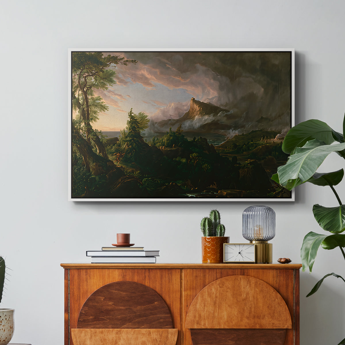 The Course of Empire: The Savage State, 1834 - Floater Framed Canvas Print