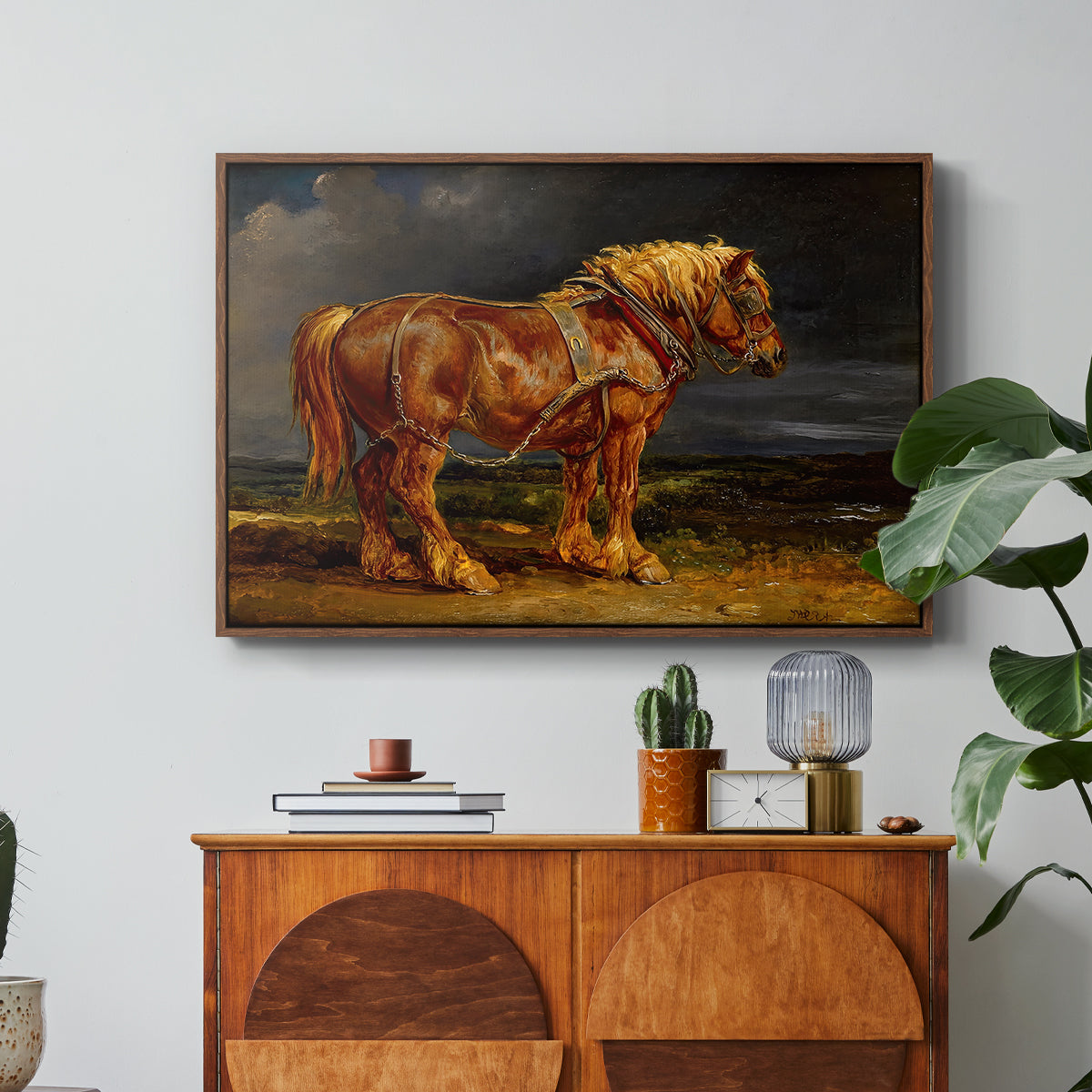 The Shire Horse Elephant in an Extensive Landscape, c. 1850s - Floater Framed Canvas Print