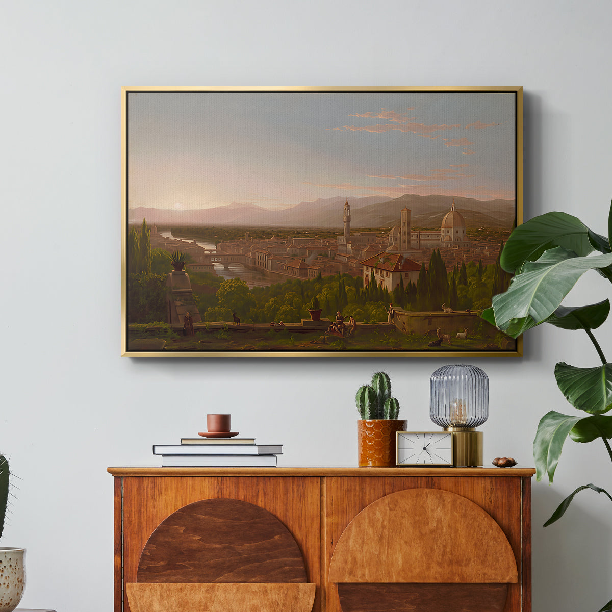 View of Florence from San Miniato, 1837 - Floater Framed Canvas Print