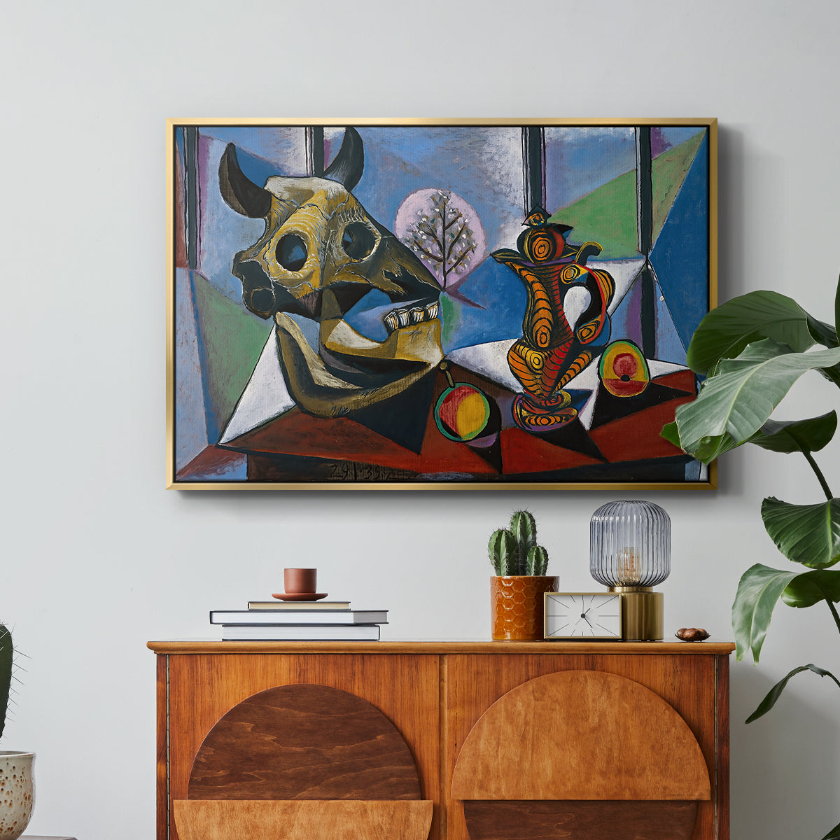 Still Life with Bull's Skull, 1939 - Floater Framed Canvas Print