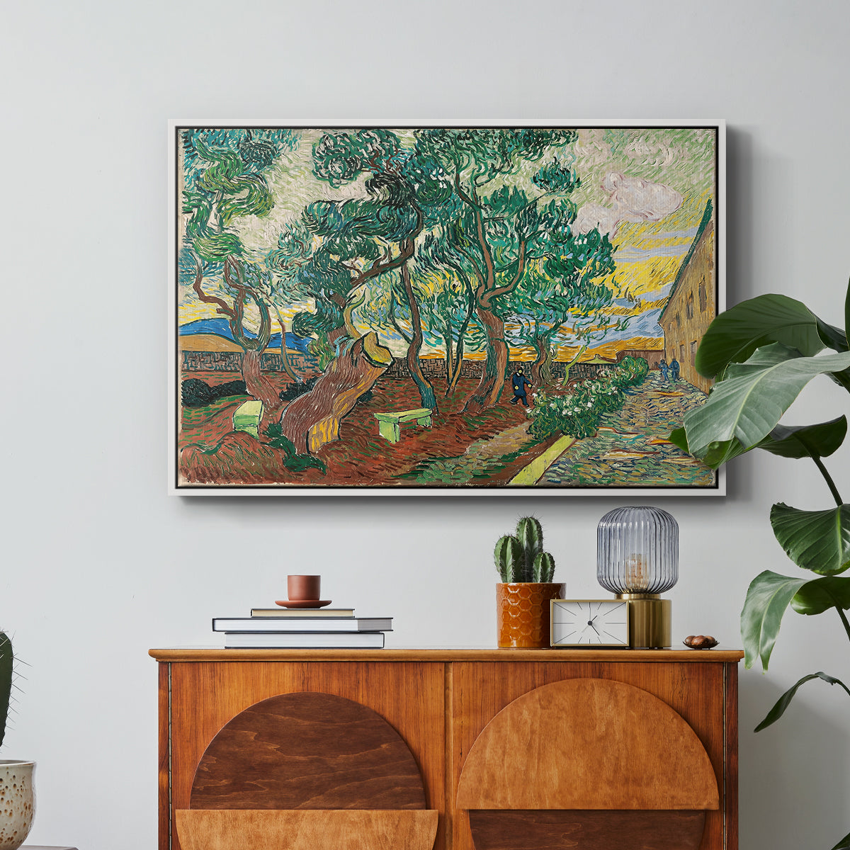 The Garden of Saint-Paul Hospital, 1889 - Floater Framed Canvas Print