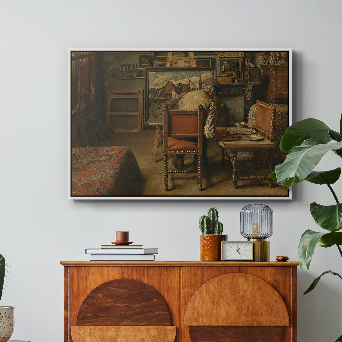 The Retoucher (The Restorer), 1876 - Floater Framed Canvas Print