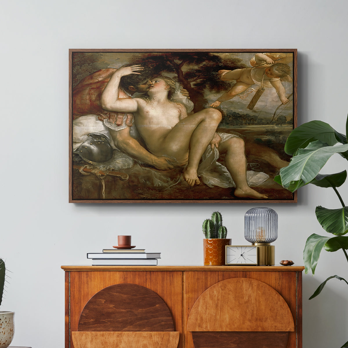 Mars, Venus and Cupid, c. 1530 - Floater Framed Canvas Print