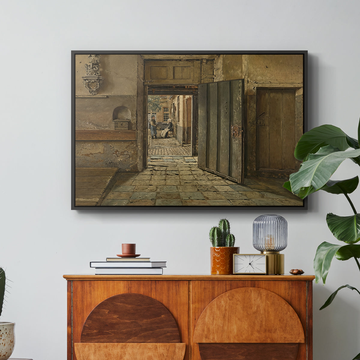 The Conversation, 1884 - Floater Framed Canvas Print