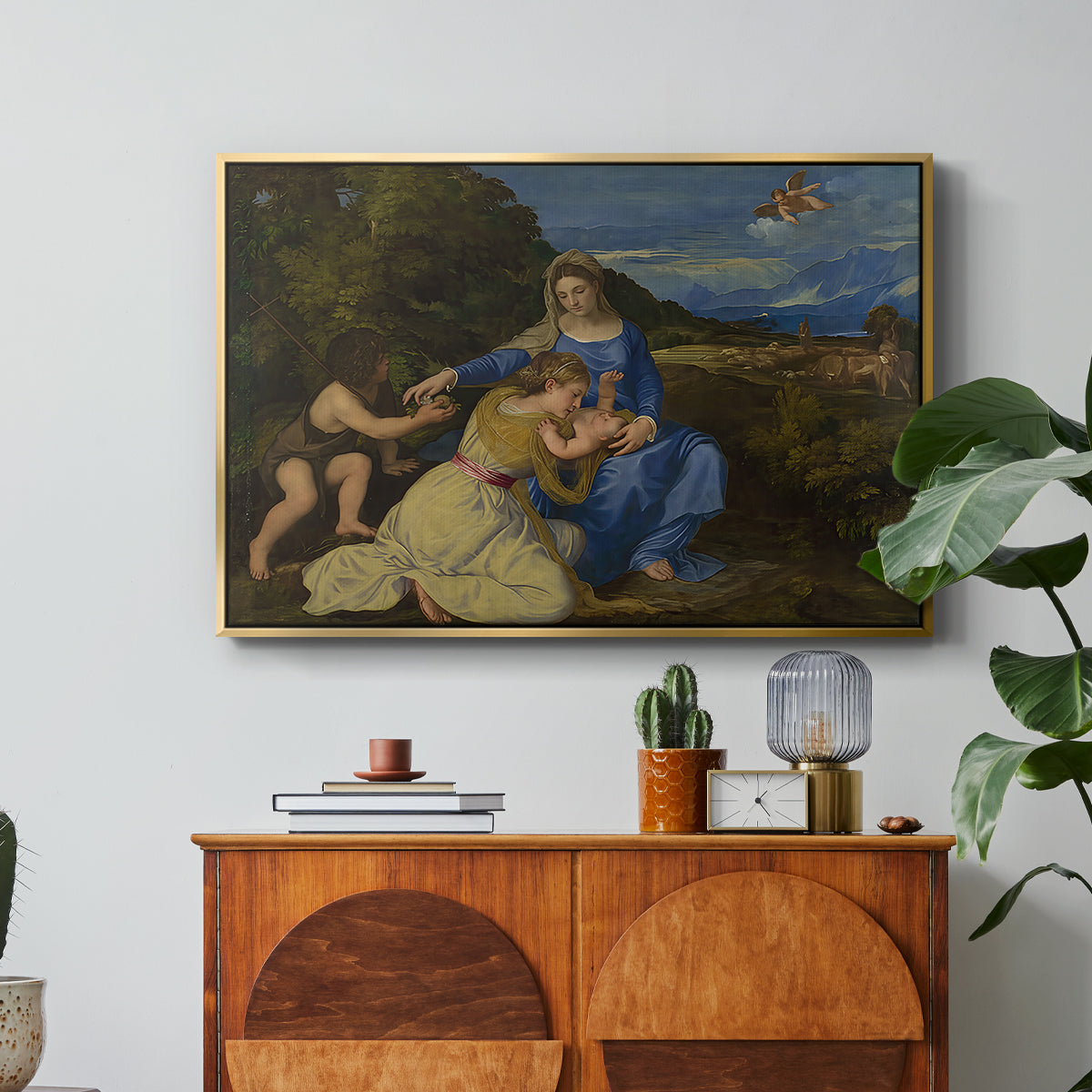 The Aldobrandini Madonna, 1532 - Floater Framed Canvas Print